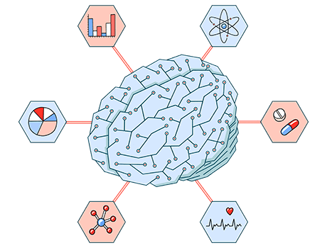 Brain nodes illustration