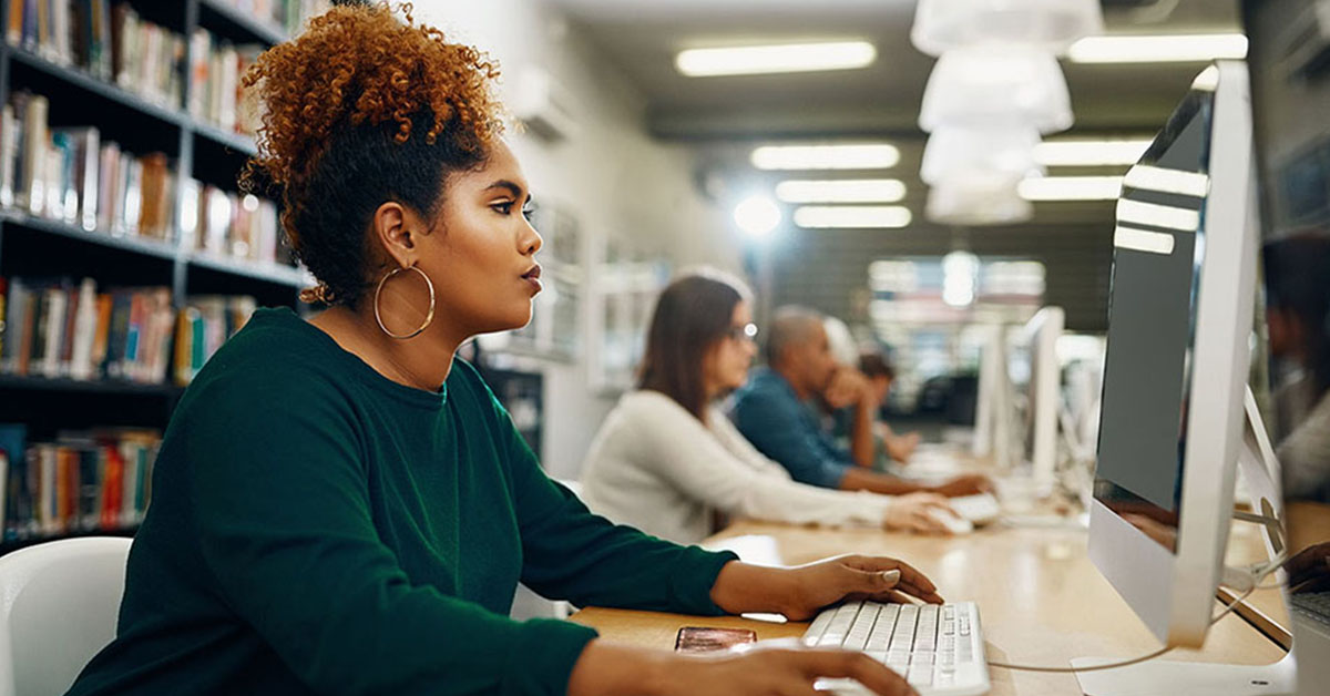 Woman working at computer